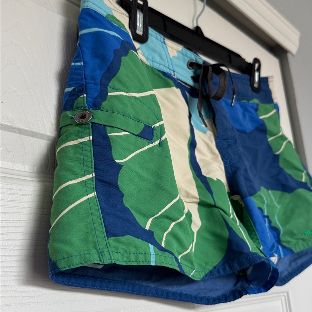 Patagonia Green, Blue & Cream Printed Swim Shorts - Picture 2 of 4